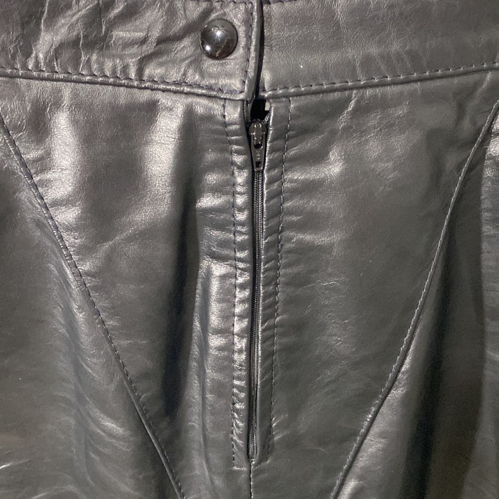 Eureca Vintage Black Leather Skirt High Waist Midi Pencil Skirt Size S/M - Picture 5 of 14
